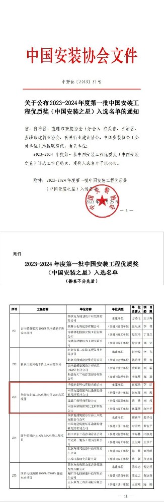 喜報！成功摘“星”！公司監理的項目斬獲中國安裝工程優質獎